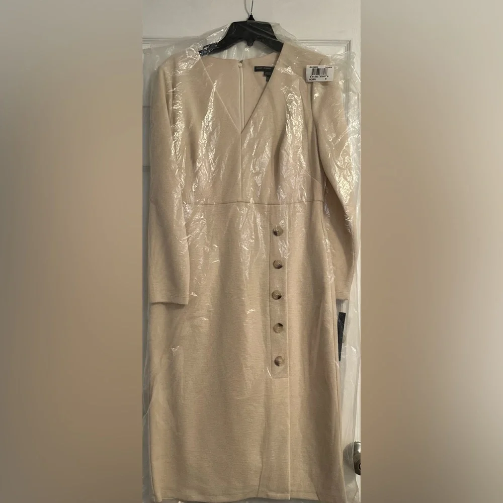 Maggy London Women's Long-Sleeve V-Neck Sheath Dress Size 8 - Picture 5 of 6